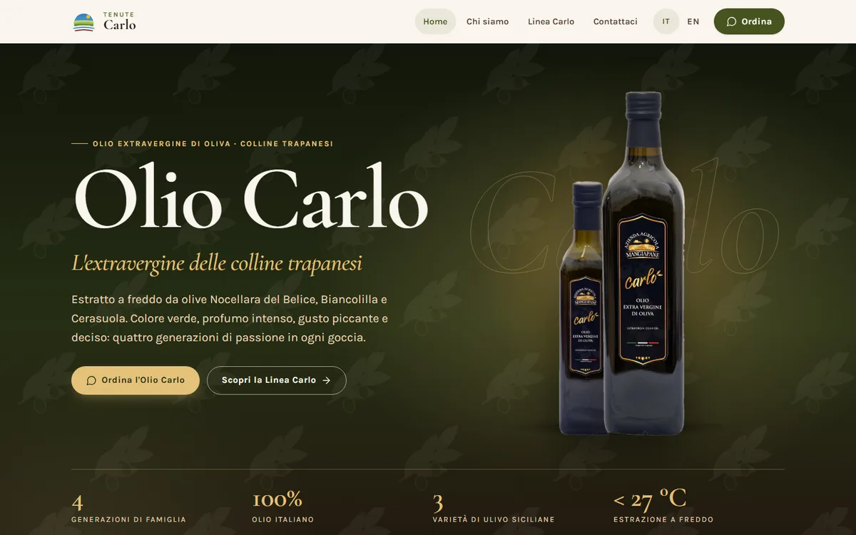 Il sito di Tenute Carlo